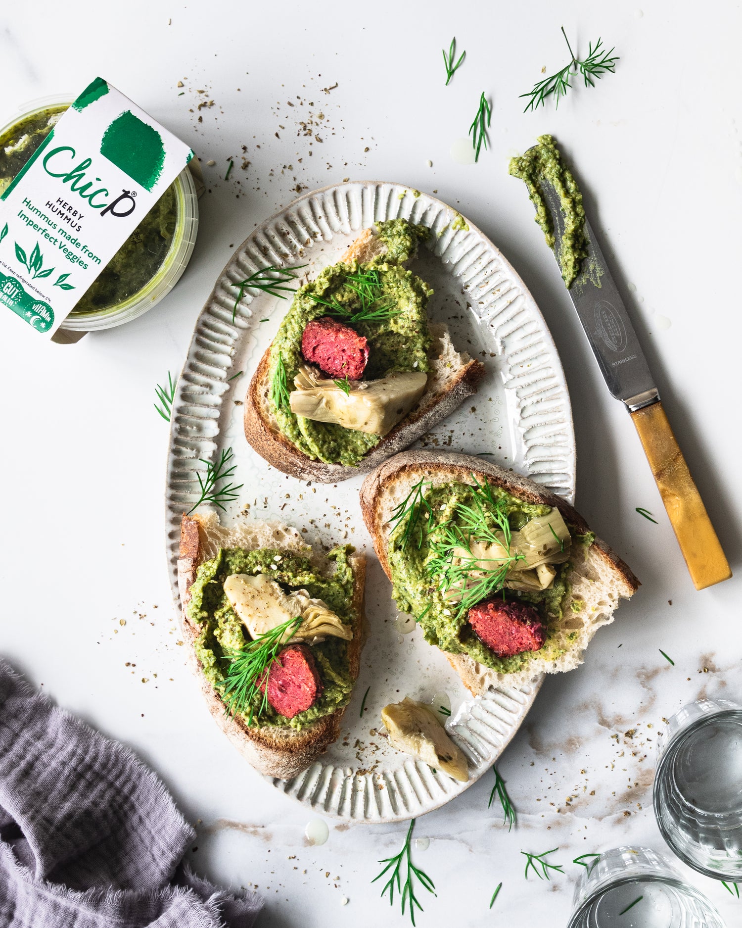 Vegan and vegetarian meal made with ChicP hummus