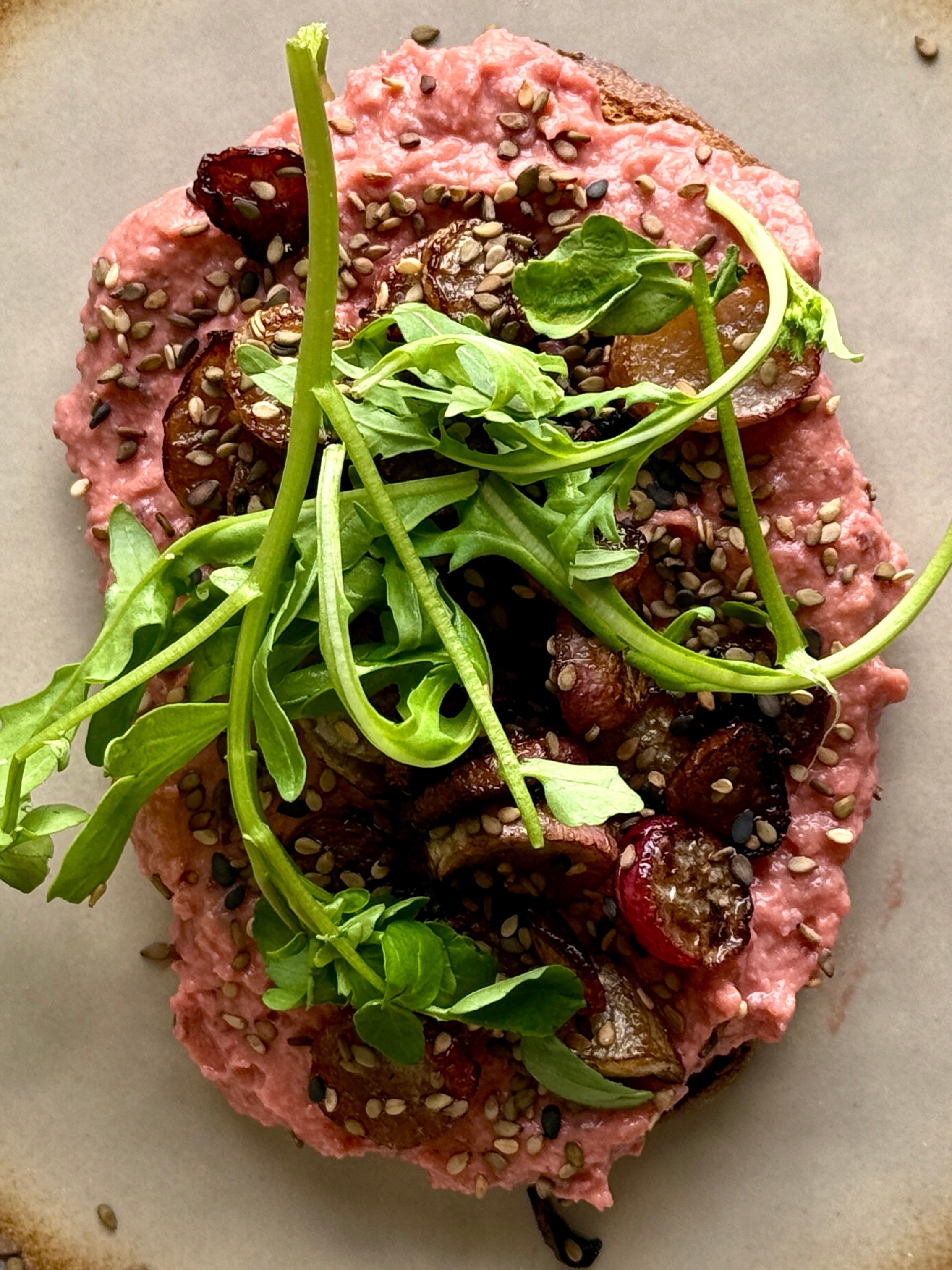 Umami Radish Toast with Beetroot & Horseradish Hummus