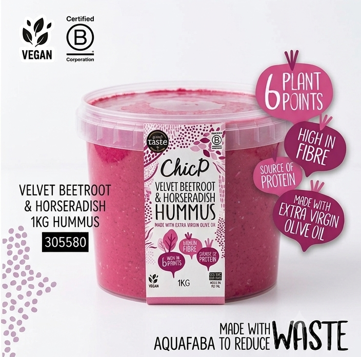 Velvet Beetroot & Horseradish Hummus - 1kg tub