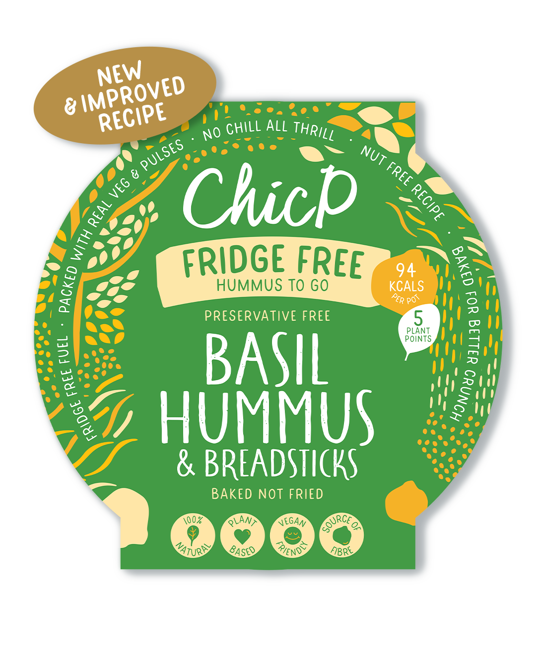 Basil Fridgeless Hummus Snack Pot (12x Units)