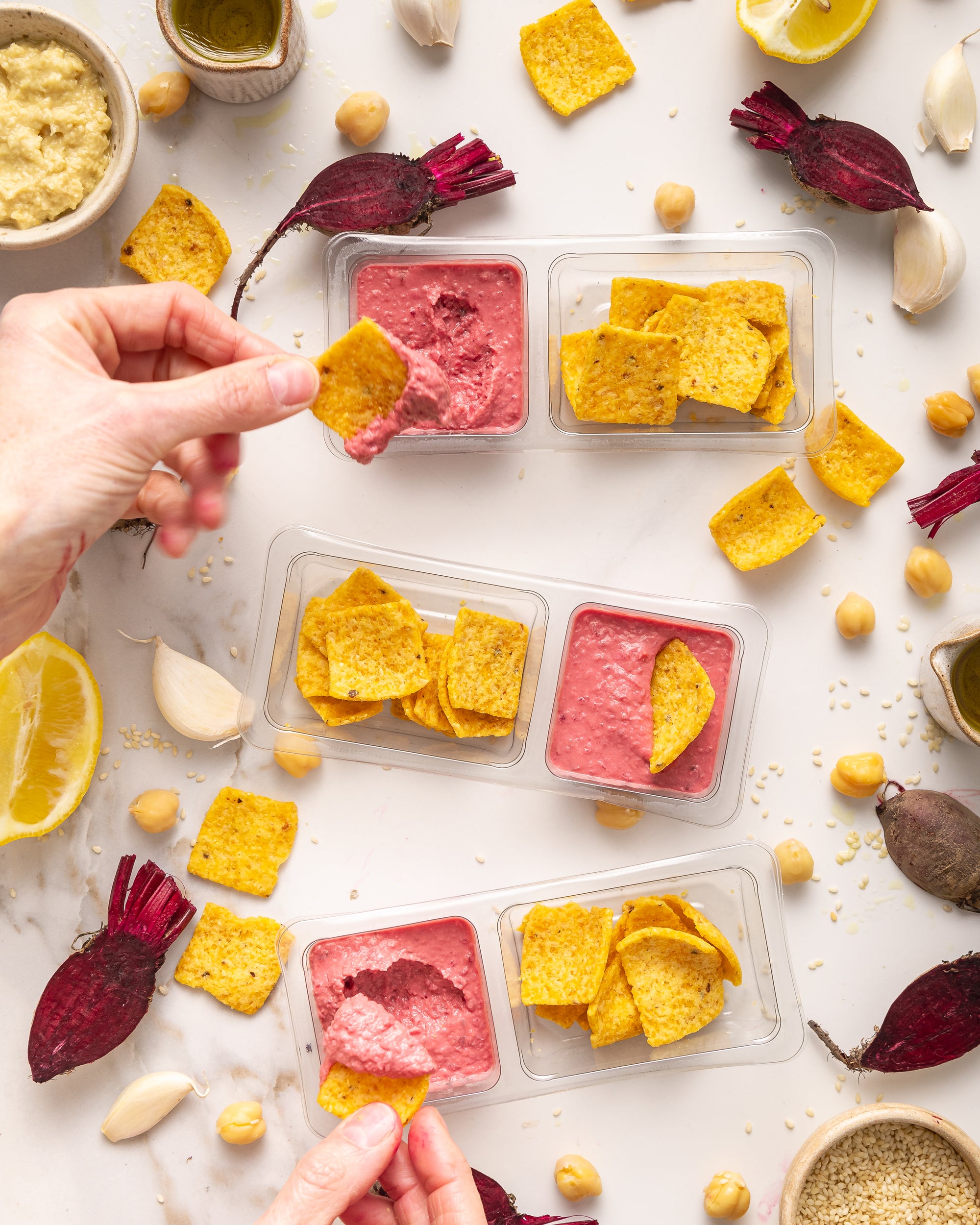 Beetroot & Horseradish Hummus Snack Pack
