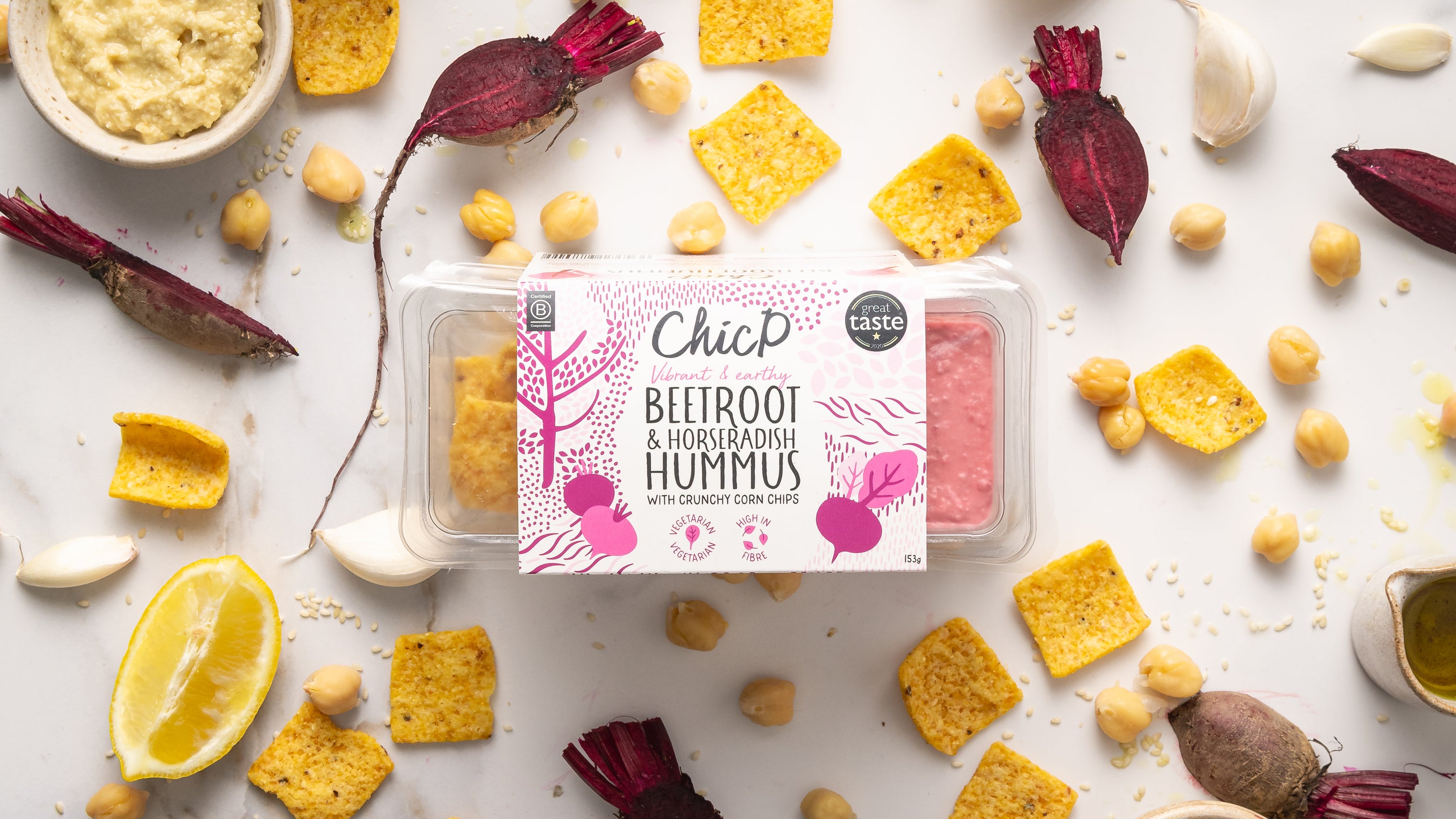Beetroot & Horseradish Hummus Snack Pack