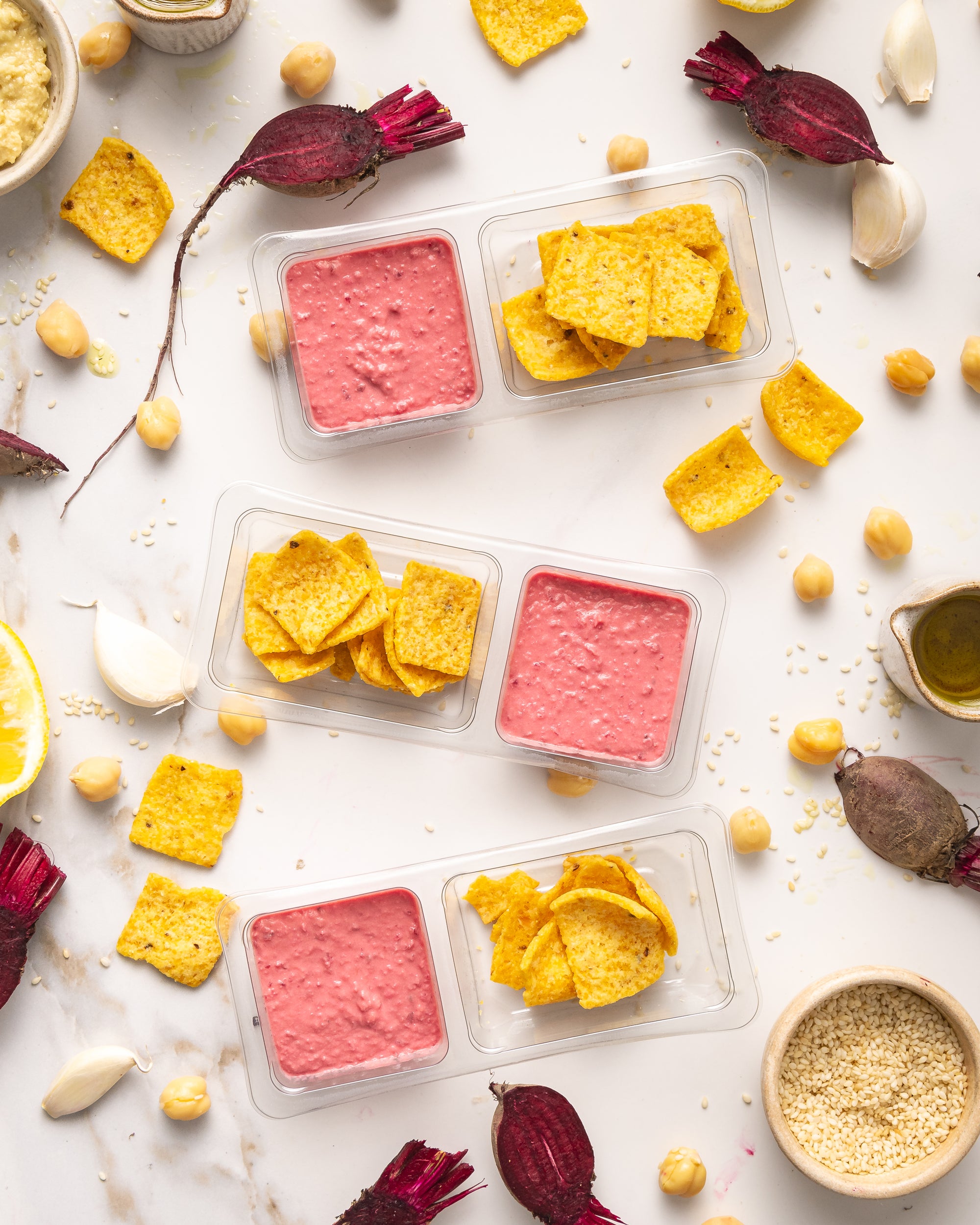 Beetroot & Horseradish Hummus Snack Pack