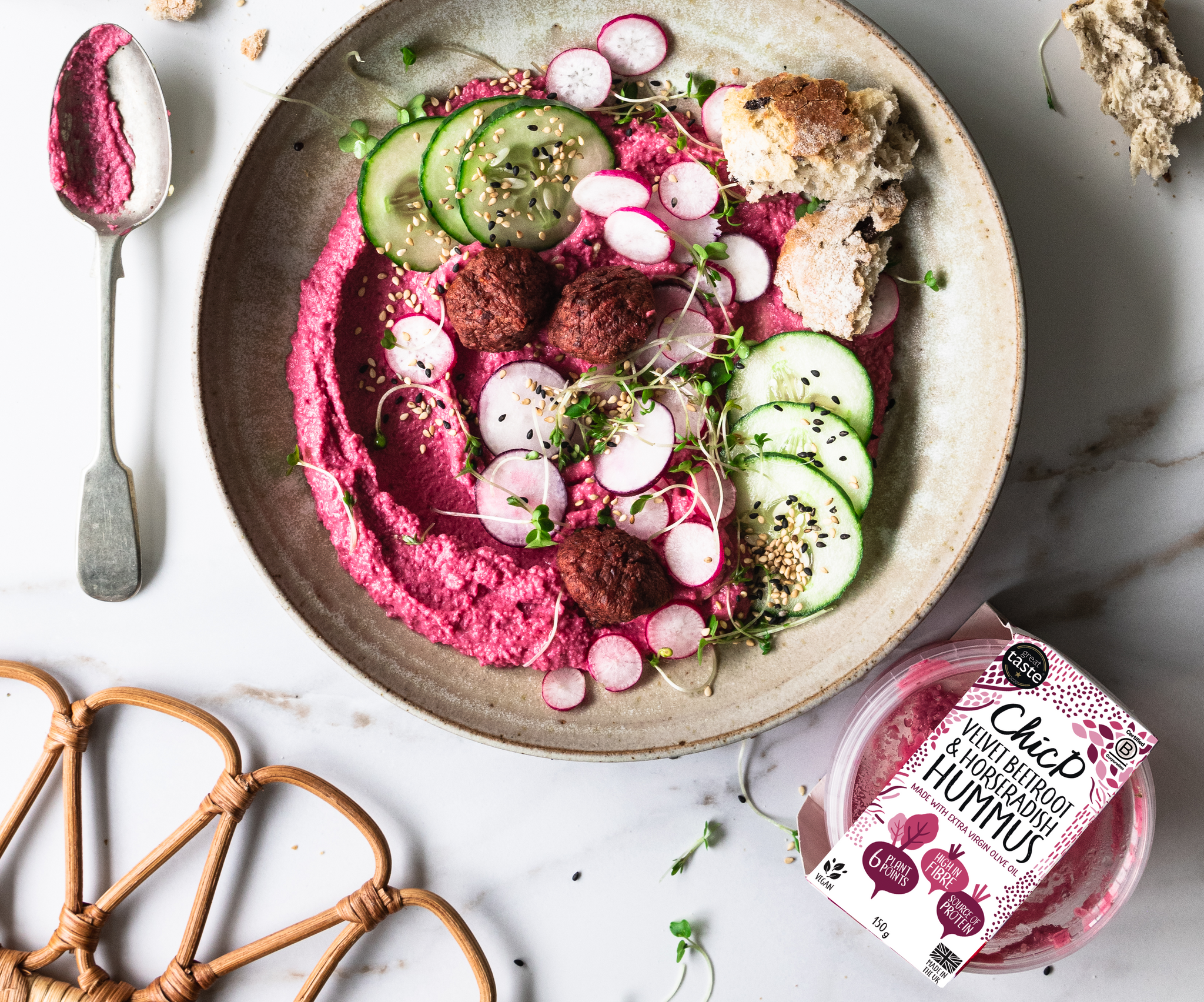 Velvet Beetroot & Horseradish Hummus - 1kg tub