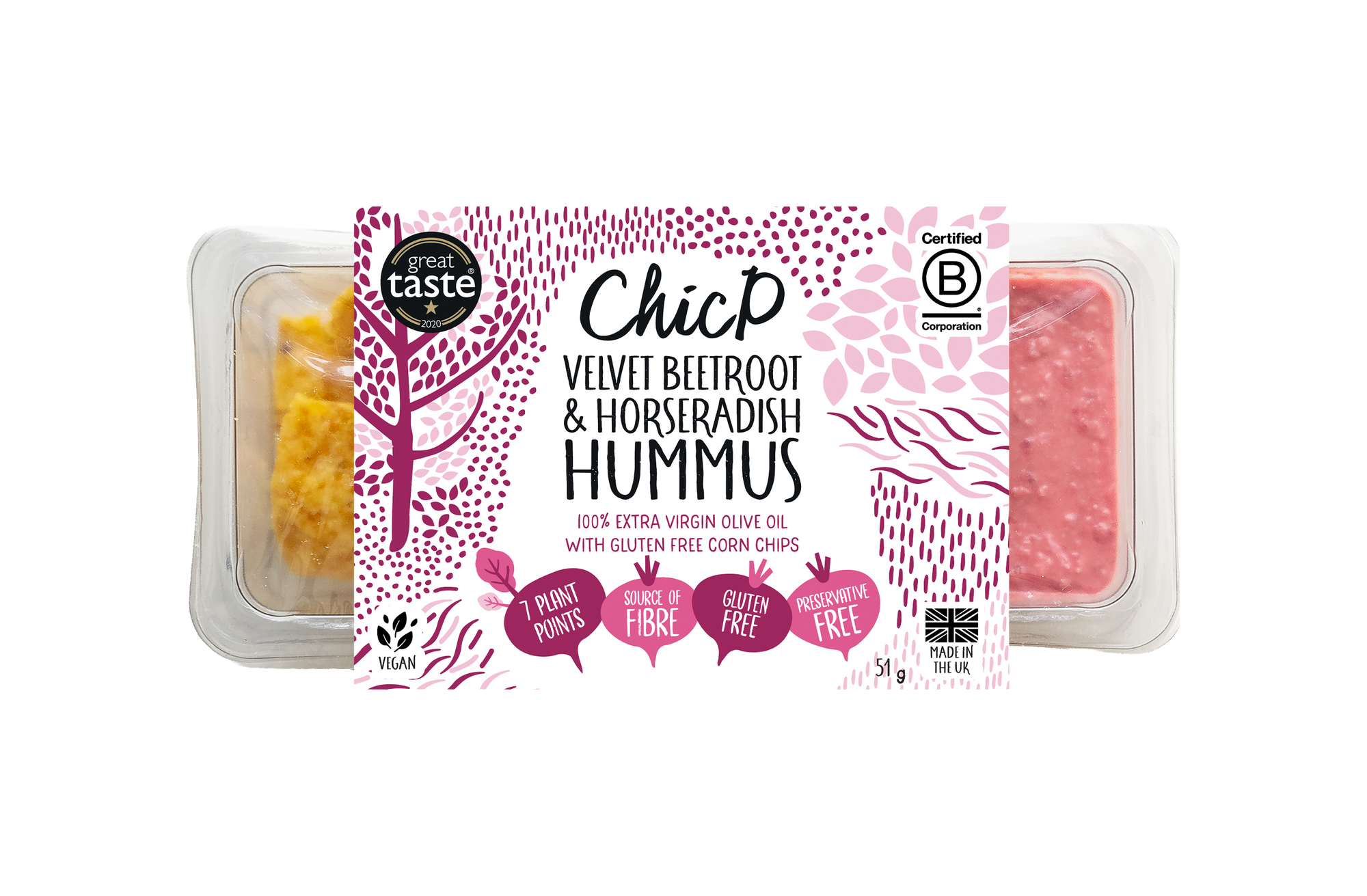 Beetroot & Horseradish Hummus Snack Pack