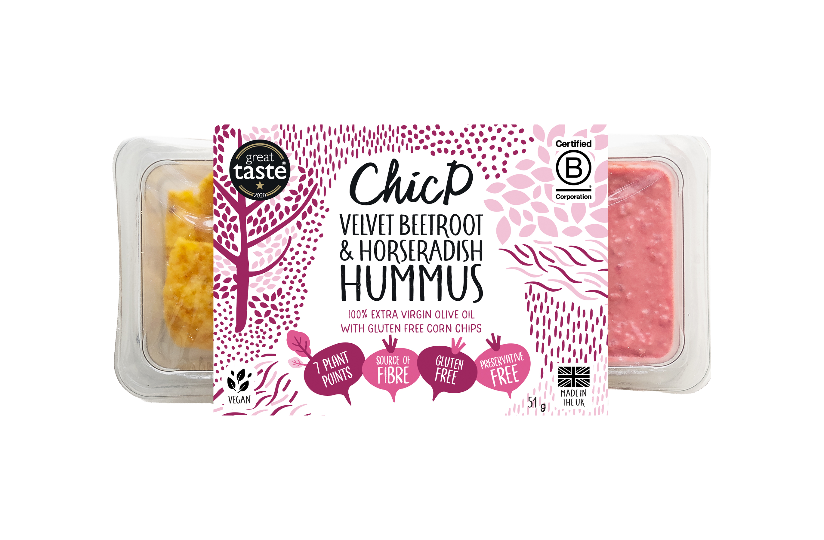 Beetroot & Horseradish Hummus Snack Pack