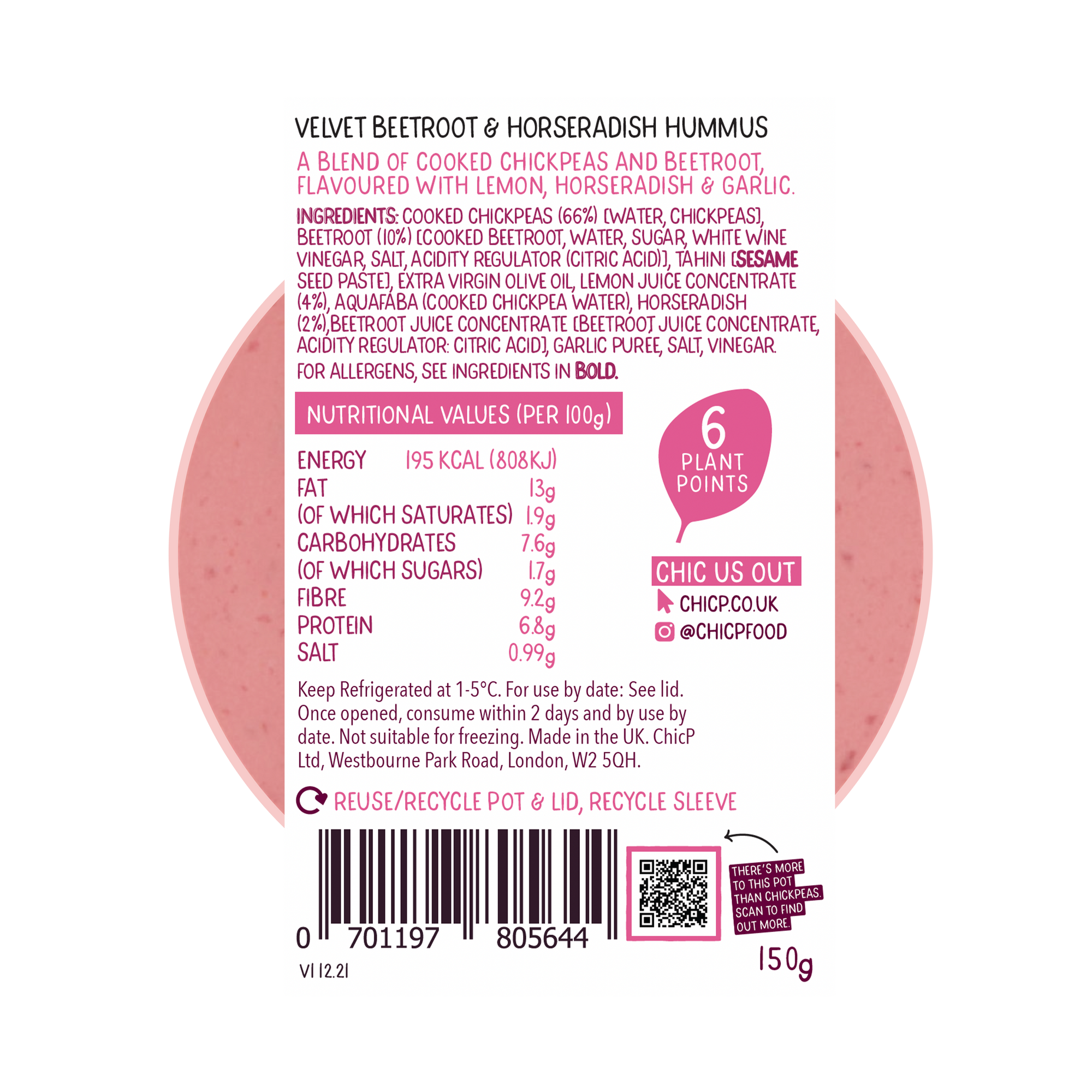 Velvet Beetroot & Horseradish Hummus