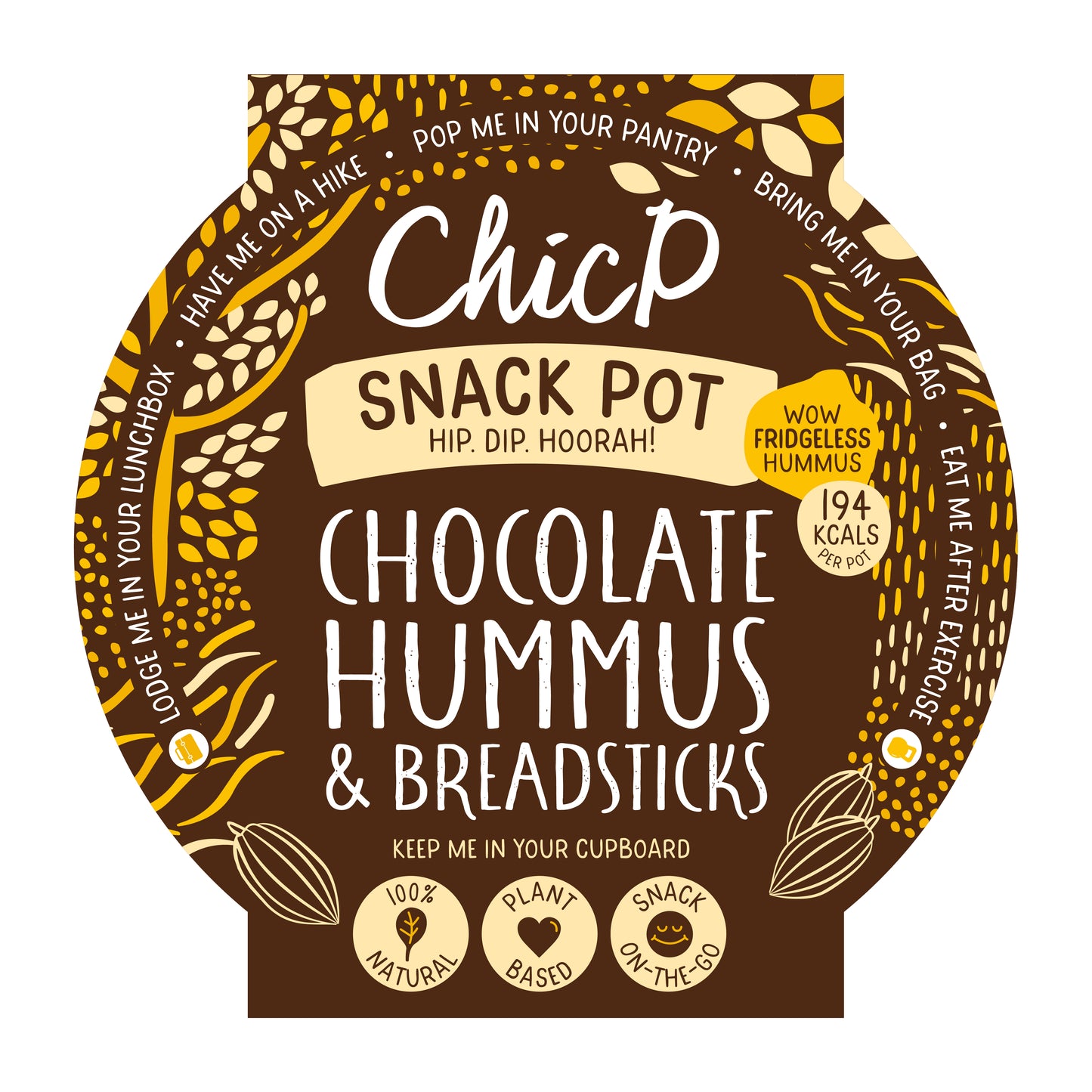 ChicP Chocolate Fridge-less Hummus Snack Pot