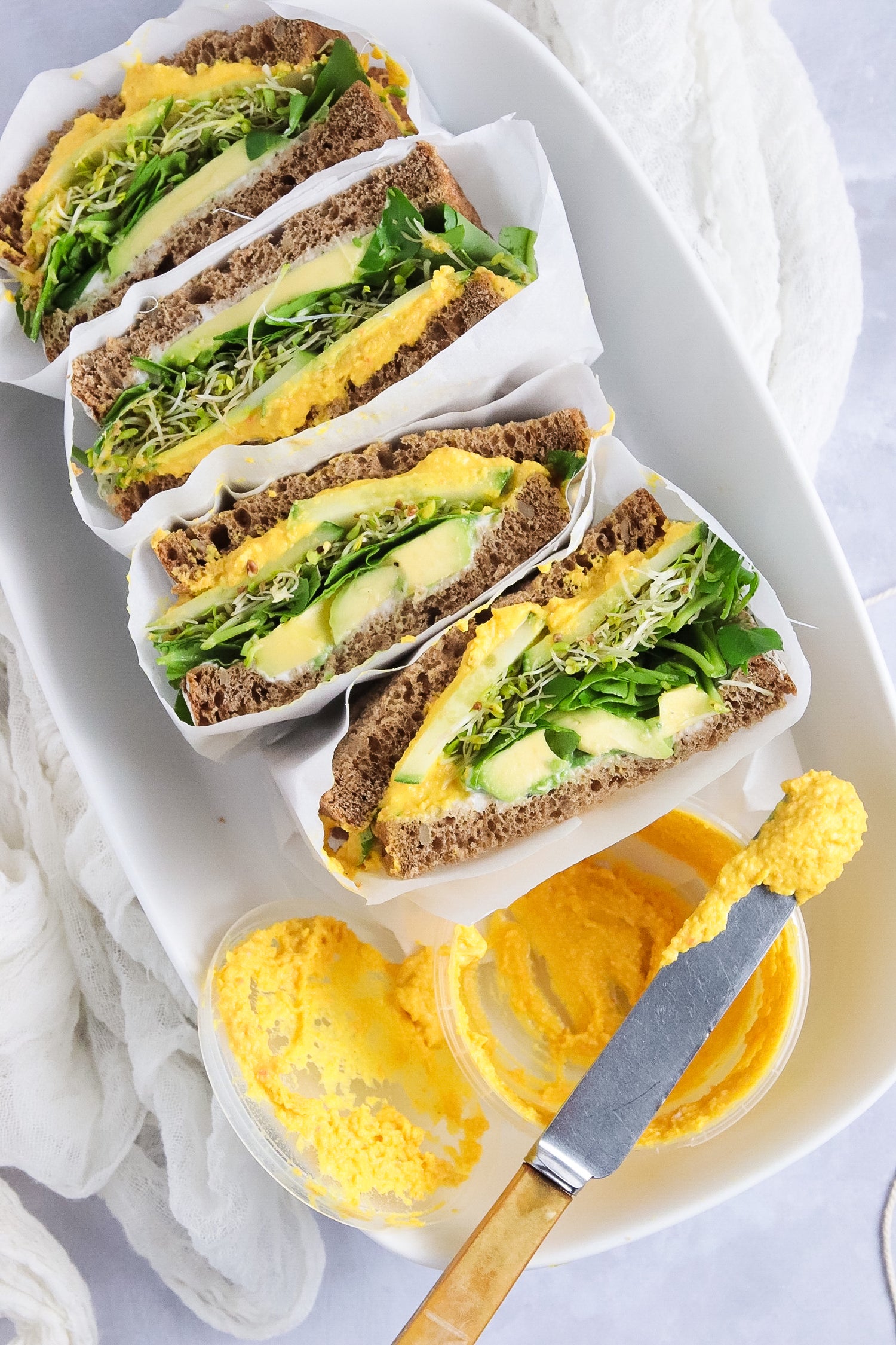 Sandwich made with ChicP hummus