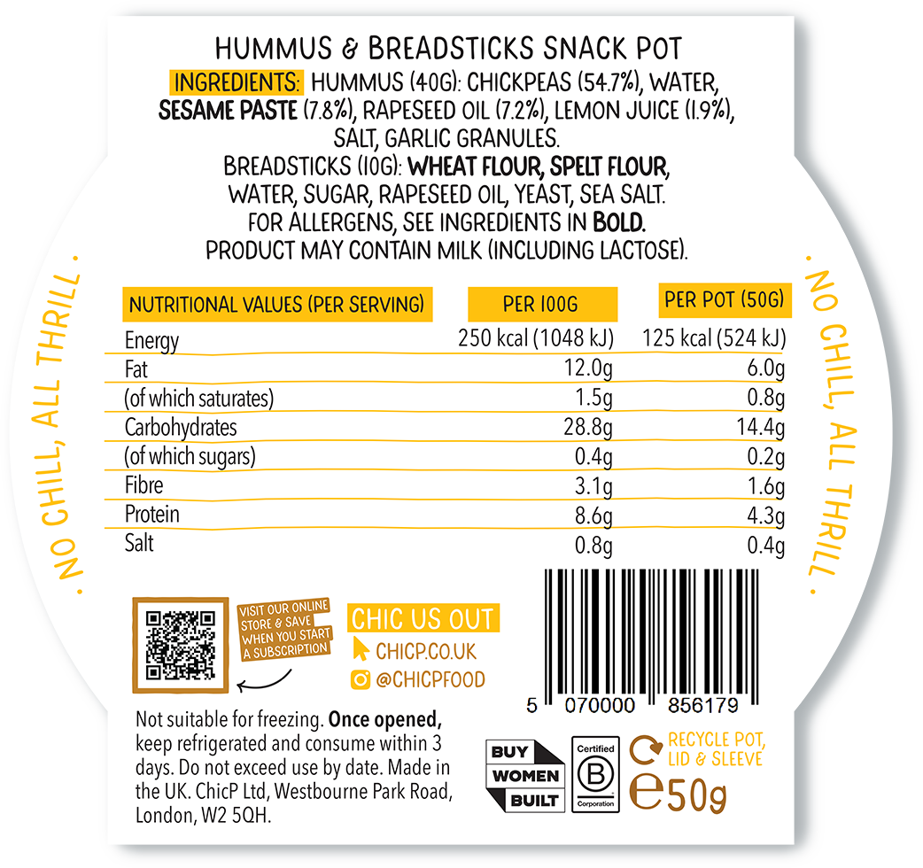 Velvet Fridgeless Hummus Snack Pot (12x Units)