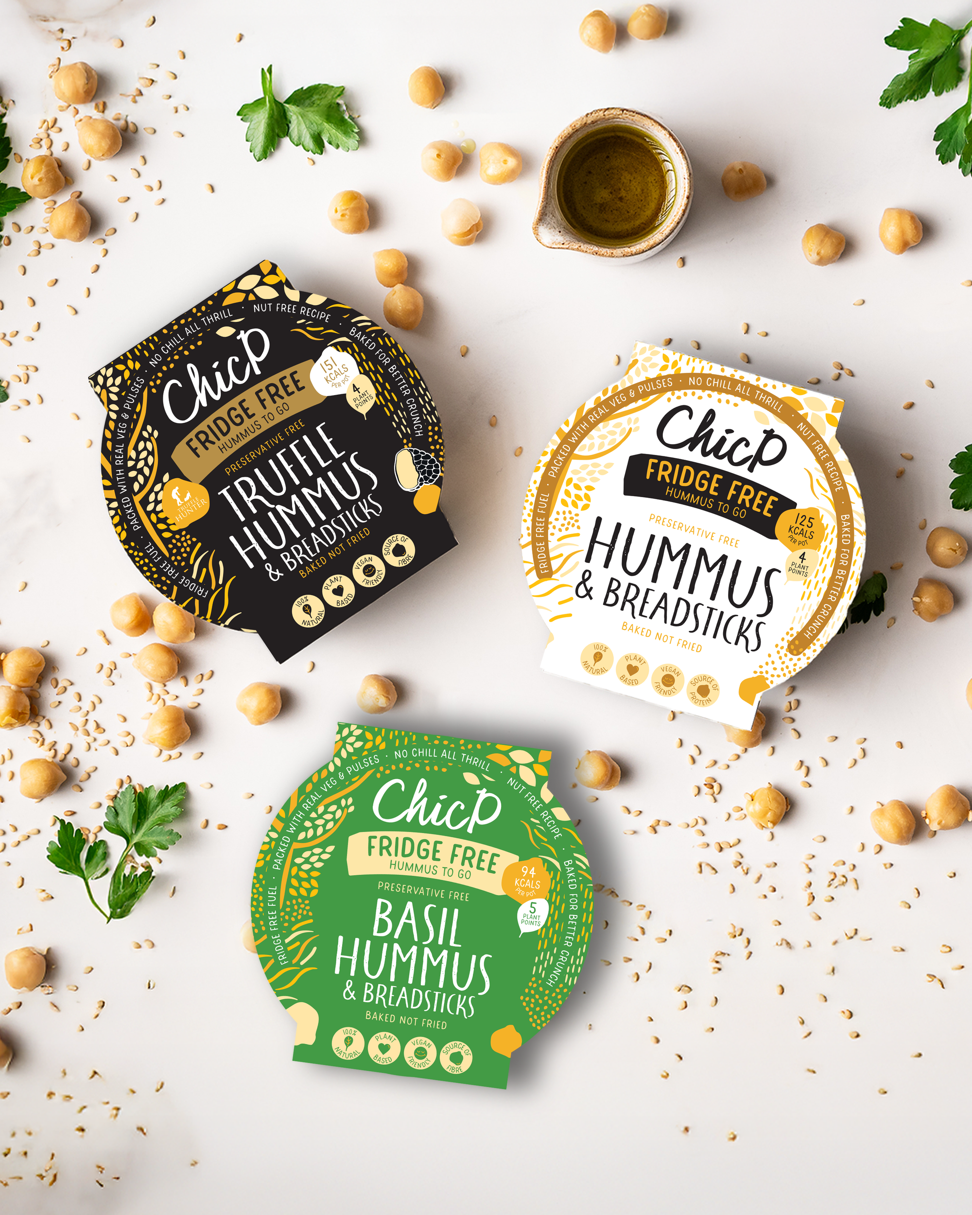 Basil Fridgeless Hummus Snack Pot (12x Units)